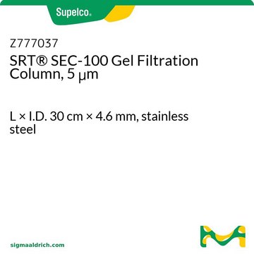 SRT&#174; SEC-100 Gel Filtration Column, 5 &#956;m L × I.D. 30&#160;cm × 4.6&#160;mm, stainless steel