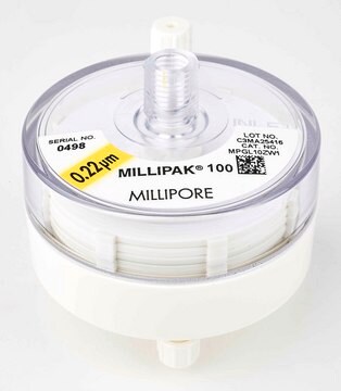 Filtro Millipak&#174; Removes bacteria from pure water before entering the analyzer., For use with AFS&#174; systems