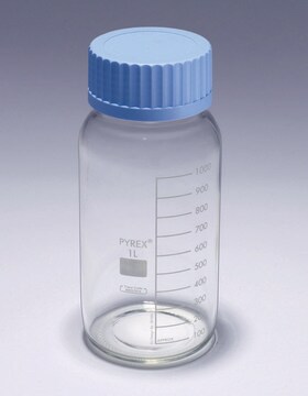 Pyrex&#174; Media-Lab Bottles, wide mouth, with polypropylene cap and pouring ring, with printed trace code capacity 5000&#160;mL