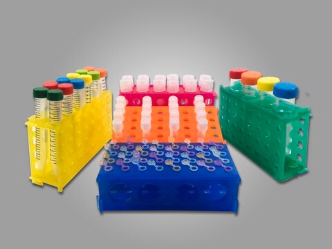 MTC&#8482; Bio 4-Way Rack holds 4 x 50 mL, 12 x 15 mL OR 32 x 1.5/2.0 mL, assorted colors