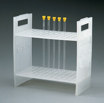 Polypropylengestell für NMR-Röhrchen holds seventy-two 5 mm tubes