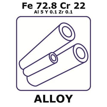 Fecralloy - Iron-Chromium, Fe72.8Cr22Al5Y0.1Zr0.1 500mm tube, 6.0mm outside diameter, 0.4mm wall thickness, 5.2mm inside diameter