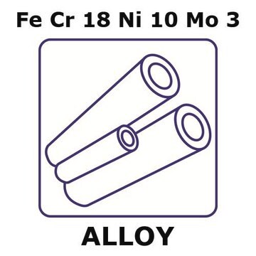 Stainless steel - AISI 316l tube, Fe/Cr18%/Ni 10%/Mo 3%, outside diameter 2.1 mm, length 500 mm, wall thickness 0.25&#160;mm