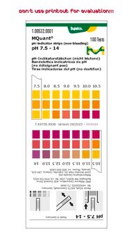 pH-Indikatorstäbchen pH&nbsp;7,5–14 non-bleeding, colorimetric, pH range 7.5-14.0, graduations and accuracy accuracy: 0.5&#160;pH unit, MQuant&#174;