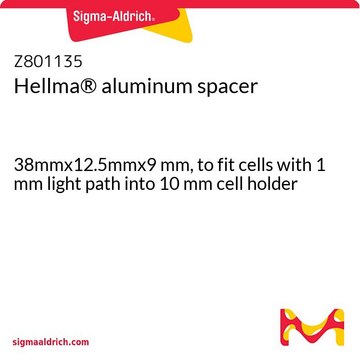 Hellma&#174; aluminum spacer 38mmx12.5mmx9 mm, to fit cells with 1 mm light path into 10 mm cell holder