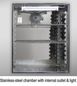 MyTemp&#8482; 65HC Digital heating and cooling incubator, includes two stainless steel shelves AC/DC input 230 V AC, UK plug