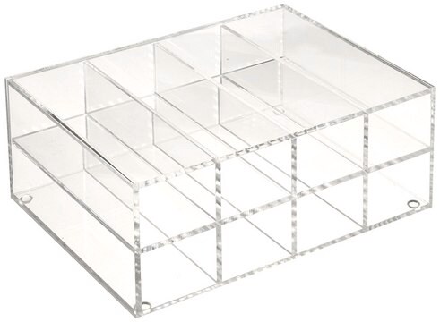 Poziomy regał magazynowy to hold, 8 x 80 well racks, clear acrylic