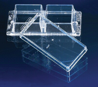 Nunc&#174; Lab-Tek&#174; II チャンバーカバーガラス 2 wells, polystyrene chambers, 1.5 borosilicate coverglass, 4.0 cm2/well, 96/cs