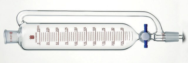 Synthware&#8482; pressure equalizing addition funnel 250 mL, joint: ST/NS 24/40, stopcock: PTFE