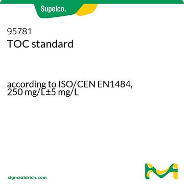 TOC-Standard according to ISO/CEN EN1484, 250&#160;mg/L±5&#160;mg/L