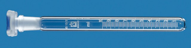 BRAND&#174;试管，有刻度，玻璃 capacity 10&#160;mL, with PP-stopper NS 12/21