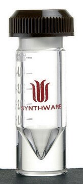 Synthware&#8482; conical bottom reaction vial with holed compression cap 3 mL, joint: ST/NS 14/10