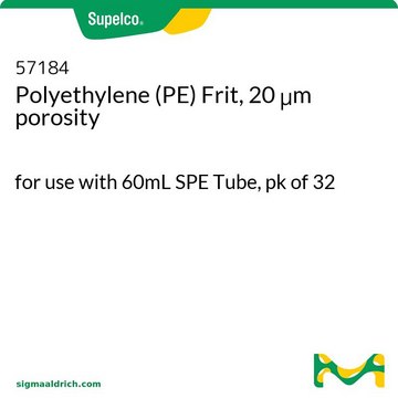 ポリエチレン(PE)製フリット、多孔性、孔径20&#956;m for use with 60mL SPE Tube, pk of 32