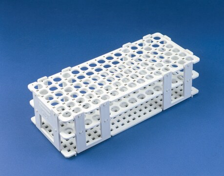 Regał indeksowany white polypropylene, sterilization compatible with autoclavable