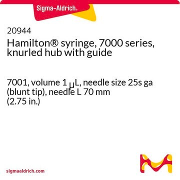 Hamilton&#174; Spritze, Serie 7000, gerändelte Verschraubung mit Führung 7001, volume 1&#160;&#956;L, needle size 25s ga (blunt tip), needle L 70&#160;mm (2.75&#160;in.)