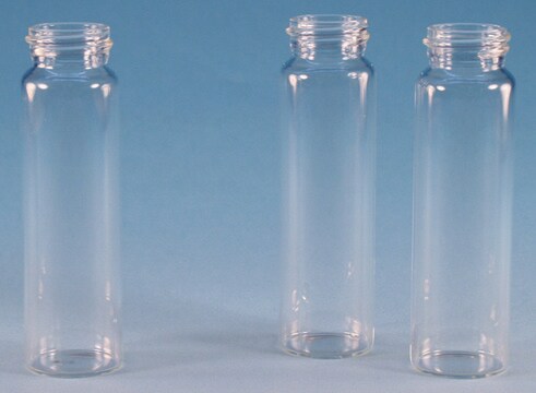 小瓶，螺旋盖，透明玻璃（仅小瓶） volume 40&#160;mL, clear glass vial, thread for 24-400, pkg of 100&#160;ea