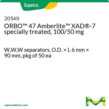 ORBO&#8482; 47 Amberlite&#8482; XAD&#174;-7 con trattamento speciale, 100/50 mg W,W,W separators, O.D. × L 6&#160;mm × 90&#160;mm, pkg of 50&#160;ea