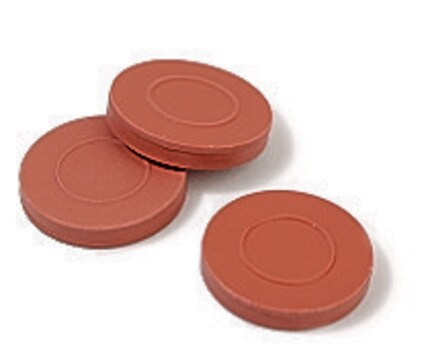 Septa, PTFE/caoutchouc rouge PTFE/red rubber, diam. × thickness 13&#160;mm × 0.050&#160;in., for use with 7&nbsp;mL vials