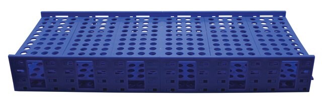 Mega Rack&#174; tube rack double, for 13-16 mm tubes, blue