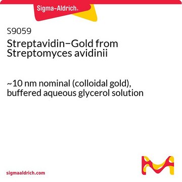 ストレプトアビジン&#8722;金コロイド from Streptomyces avidinii ~10&#160;nm nominal (colloidal gold), buffered aqueous glycerol solution