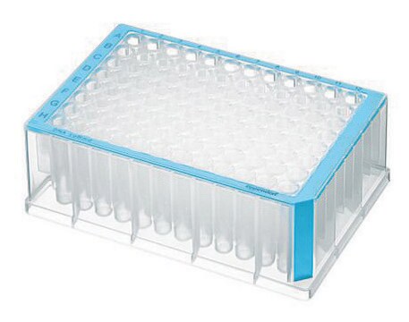 Eppendorf&#174; Deepwell Plate 96/1000&#956;L PCR Clean, volume 1000&#160;&#956;L, blue border with clear wells, pkg of 20&#160;plates (5 bags x 4 plates)