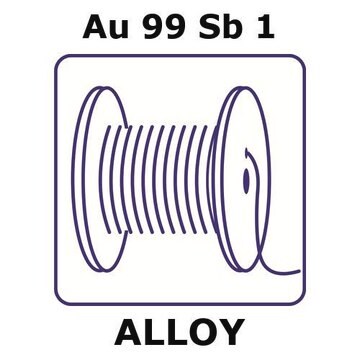 Gold-antimony alloy, Au99Sb1 0.1m wire, 0.50mm diameter, annealed