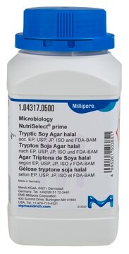 Agar de triptona y soja - Medios de cultivo deshidratados NutriSelect&#174; Prime, EP, USP, JP, ISO, FDA BAM, powder, Suitable for use in Halal and Kosher certified processes