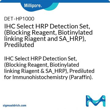 Set IHC Select per la rivelazione mediante HRP (reagente di blocco, reagente di legame biotinilato e SA_HRP), prediluito IHC Select HRP Detection Set, (Blocking Reagent, Biotinylated linking Riagent &amp; SA_HRP), Prediluted for Immunohistochemistry (Paraffin).