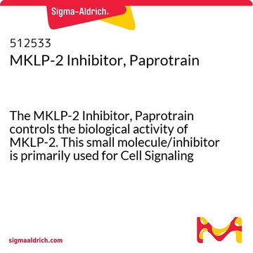 MKLP-2 Inhibitor, Paprotrain The MKLP-2 Inhibitor, Paprotrain controls the biological activity of MKLP-2. This small molecule/inhibitor is primarily used for Cell Signaling applications.