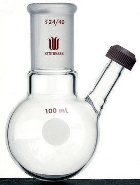 Synthware&#8482; round bottom flask with threaded side inlet capacity 250&#160;mL, joint: ST/NS 19/22