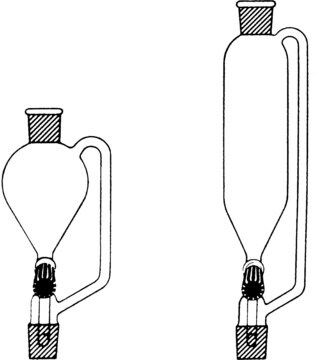 Quickfit&#174; pressure equalising dropping funnel capacity 100&#160;mL, Pear-shaped, male joint: ST/NS 19/26, female joint: ST/NS 19/26