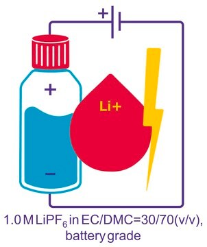 Lithiumhexafluorophosphat -Lösung in ethylene carbonate and dimethyl carbonate, 1 M LiPF6 in EC/DMC=30/70 (v/v), battery grade