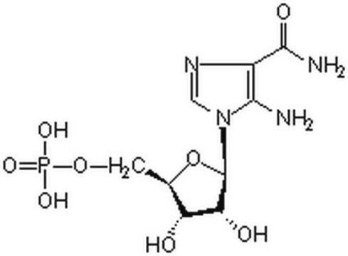 AICA-核糖甙, 5&#8242;-磷酸盐 A 5&#8242;-phosphorylated analog of membrane permeable AICA-Riboside that mimics AMP and acts as an activator of AMPK (AMP-activated protein kinase).