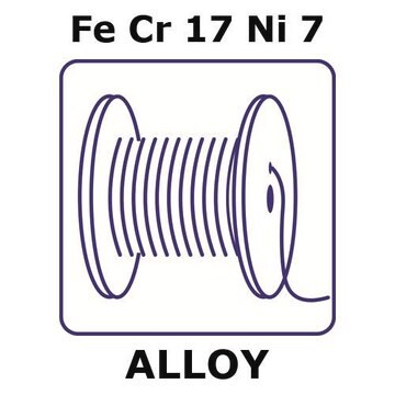 Stainless Steel - 17-7PH alloy, FeCr17Ni7 20m wire, 0.5mm diameter