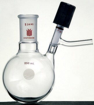 Synthware&#8482; reaction flask with high vacuum valve 50 mL, joint: ST/NS 14/20, valve size 0-4&#160;mm