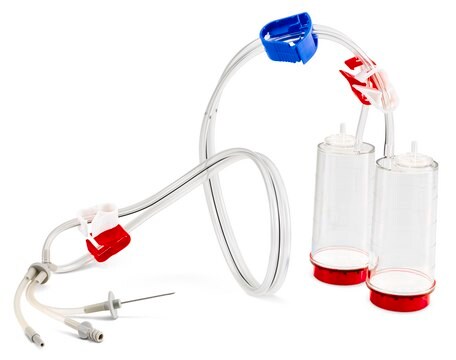 Steritest&#174; NEO Device For medical devices and collapsible bags. Red base canister provided with 3 needle adapters to connect to a variety of test devices.