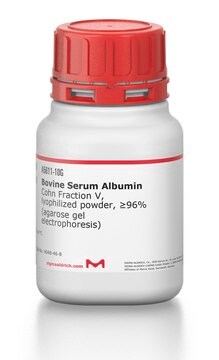 Seroalbúmina bovina Cohn Fraction V, lyophilized powder, &#8805;96% (agarose gel electrophoresis)