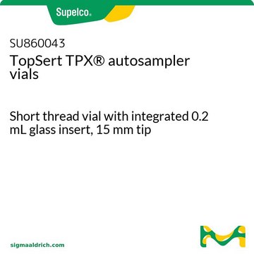 Viales de automuestreo TopSert TPX&#174; Short thread vial with integrated 0.2 mL glass insert, 15 mm tip