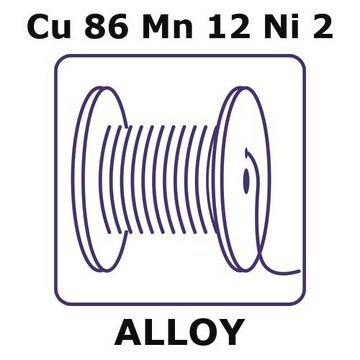 Manganin&#174; - resistance alloy, Cu86Mn12Ni2 25m wire, 0.025mm diameter, annealed