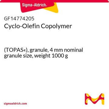 Cyclo-Olefin Copolymer (TOPAS«), granule, 4&#160;mm nominal granule size, weight 1000&#160;g