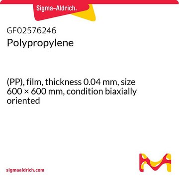 Polypropylene (PP), film, thickness 0.04&#160;mm, size 600 × 600&#160;mm, condition biaxially oriented