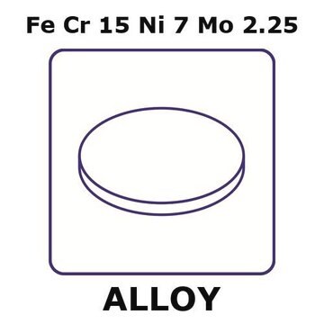 Stainless Steel - 15-7PH alloy, FeCr15Ni7Mo2.25 foil, 8mm disks, 0.25mm thickness, annealed, precipitation hardenable