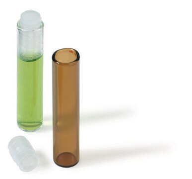 Shell vials with plugs, 8 x 35mm volume 0.75&#160;mL, clear glass