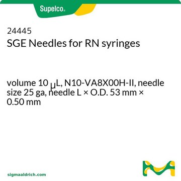 RN 注射器的 SGE 针头 volume 10&#160;&#956;L, N10-VA8X00H-II, needle size 25 ga, needle L × O.D. 53&#160;mm × 0.50&#160;mm