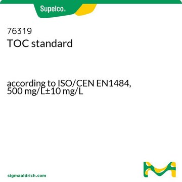 Standard COT according to ISO/CEN EN1484, 500&#160;mg/L±10&#160;mg/L