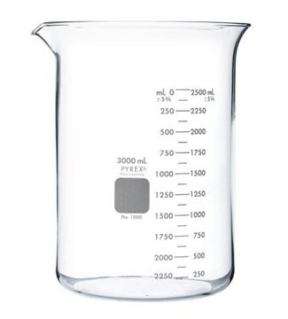 PYREX &#174; Griffin 烧杯 low form, capacity 3,000&#160;mL