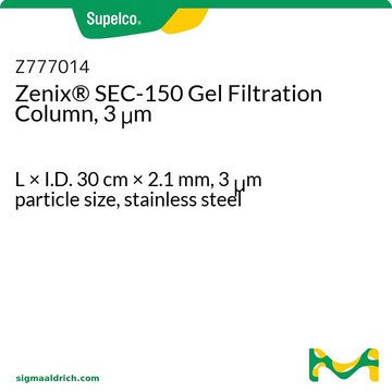 Zenix&#174; SEC-150 Gel Filtration Column, 3 &#956;m L × I.D. 30&#160;cm × 2.1&#160;mm, 3&#160;&#956;m particle size, stainless steel