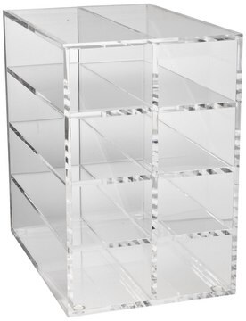 Vertical storage rack to hold, 8 x 80 well racks, clear acrylic rack