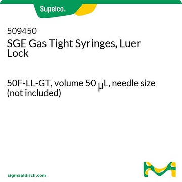 SGE Gas Tight Syringes, Luer Lock 50F-LL-GT, volume 50&#160;&#956;L, needle size (not included)