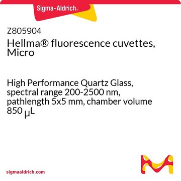 Hellma&#174; Mikro-Küvetten für Fluoreszensmessungen High Performance Quartz Glass, spectral range 200-2500 nm, pathlength 5x5&#160;mm, chamber volume 850&#160;&#956;L